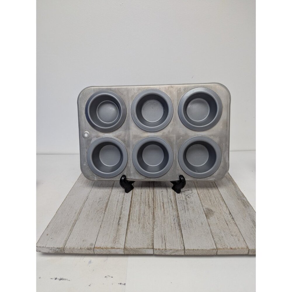 Rema #2 Airbake Muffin Pan 6 Cupcake Aluminum Double-Wall Baking Tin Vintage USA